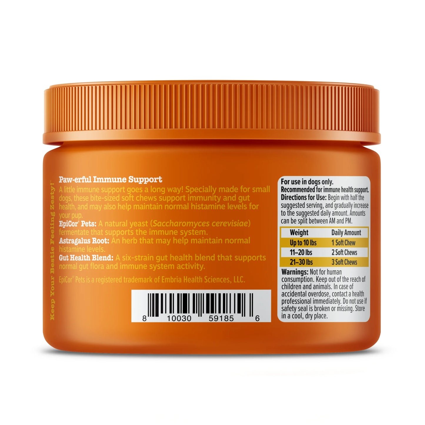 Allergy & Immune Mini Bites for Small Dogs, for Seasonal Allergies, Immune + Sensitive Skin & Gut Health, Lamb Flavor, 90Ct