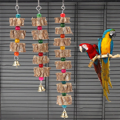 1Pc Parakeet Wooden Chew Toy, Hanging Wood Cookies for Pecking and Chewing, Great for Parrots, Macaws, African Grays & Conures