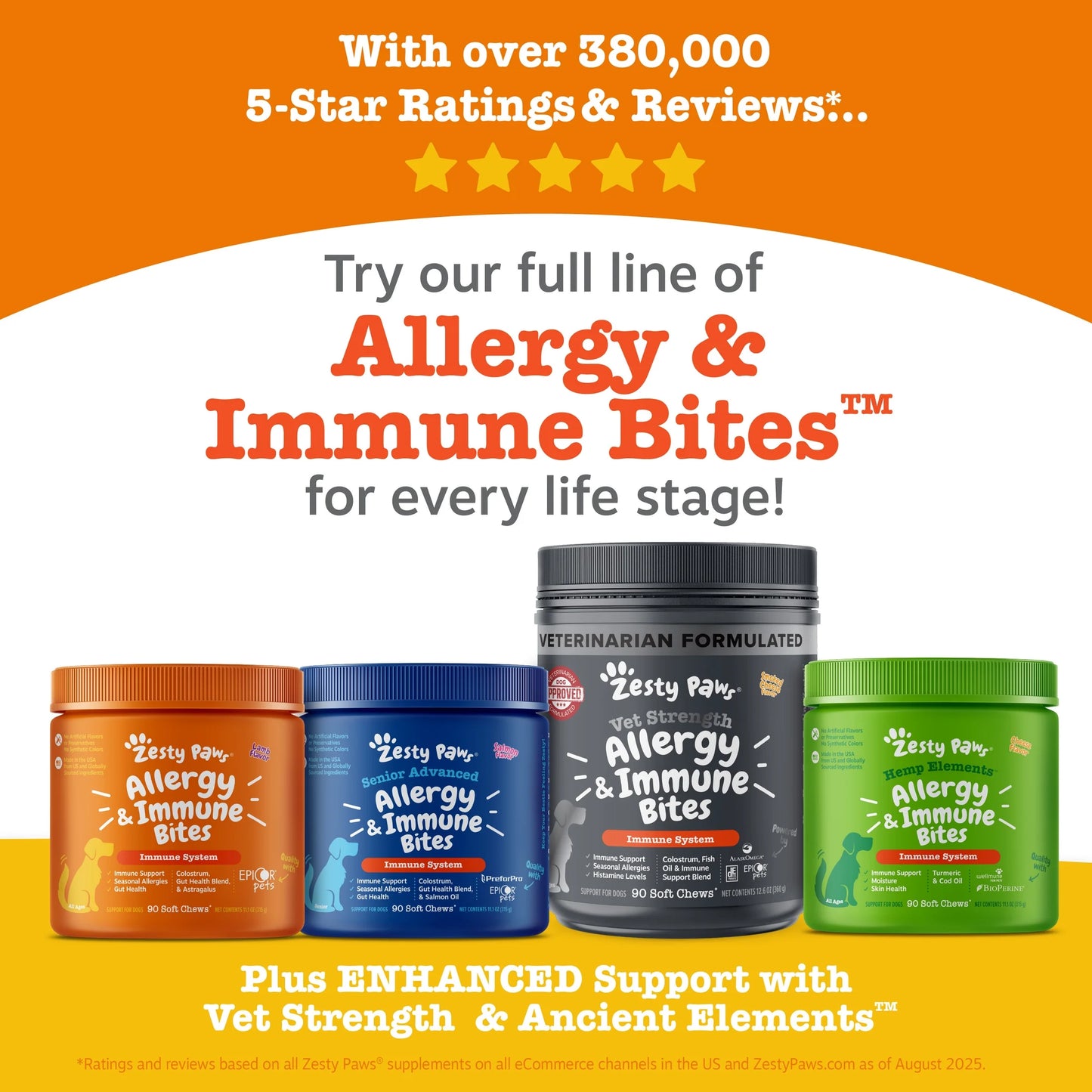 Allergy & Immune Mini Bites for Small Dogs, for Seasonal Allergies, Immune + Sensitive Skin & Gut Health, Lamb Flavor, 90Ct
