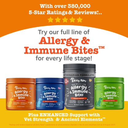 Allergy & Immune Mini Bites for Small Dogs, for Seasonal Allergies, Immune + Sensitive Skin & Gut Health, Lamb Flavor, 90Ct