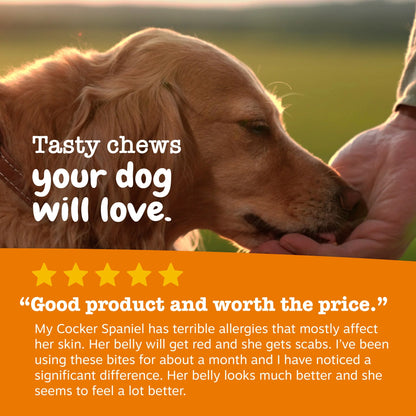 Allergy & Immune Mini Bites for Small Dogs, for Seasonal Allergies, Immune + Sensitive Skin & Gut Health, Lamb Flavor, 90Ct