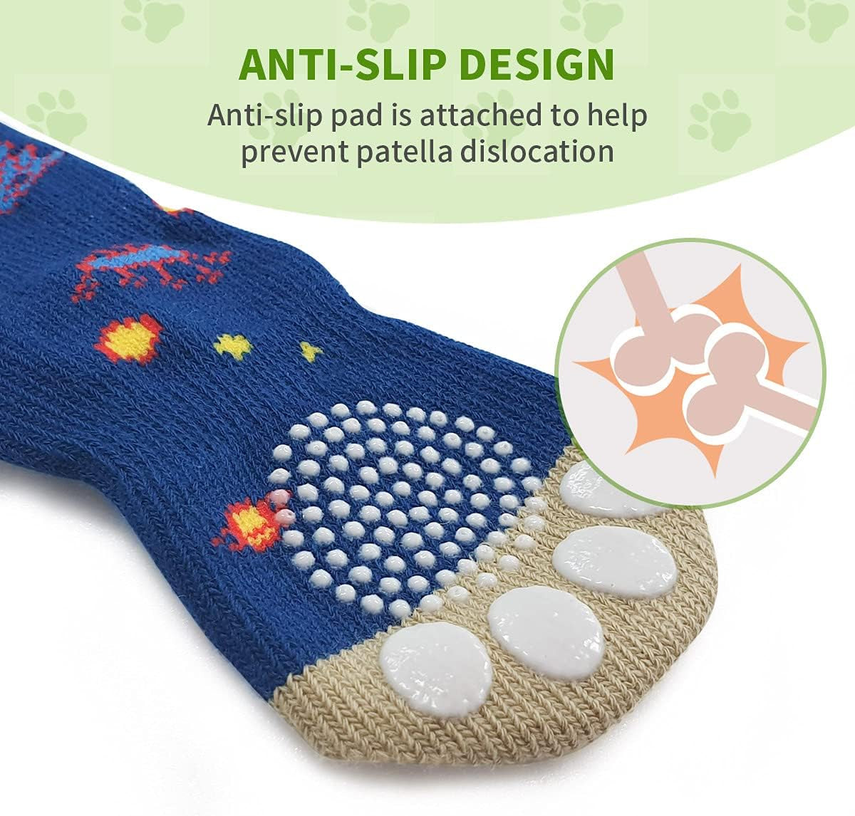 Printed Small Dogs Socks Soft Breathable Cotton Pet Socks Cute and Lovely for Large Dogs and Cats. (Space Long, 4)