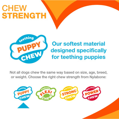 Puppy Chew Starter Kit Chew Toy with Healthy Edibles Chew Treat Chicken & Bacon Blue Small (3 Count)