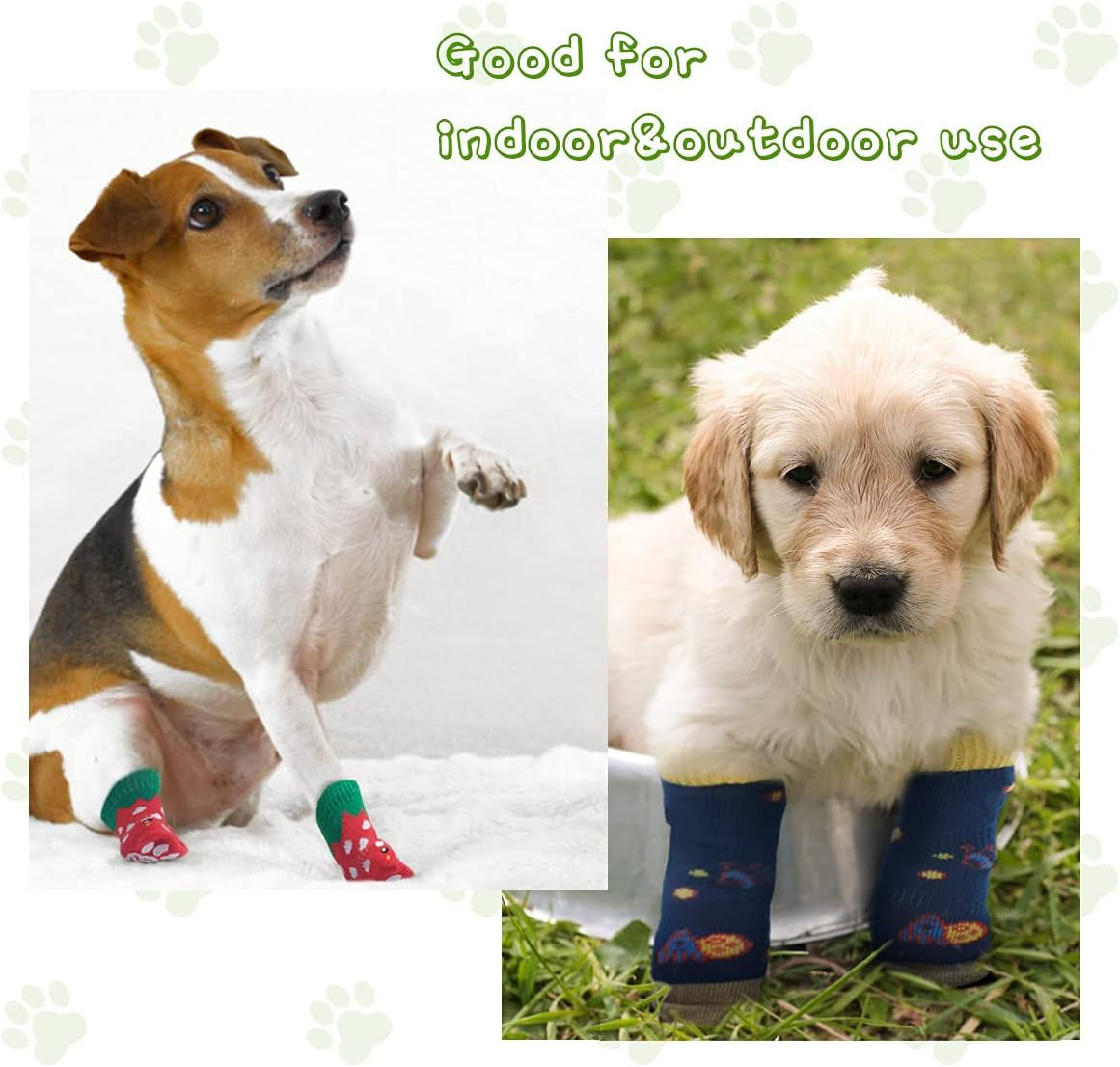 Printed Small Dogs Socks Soft Breathable Cotton Pet Socks Cute and Lovely for Large Dogs and Cats. (Space Long, 4)