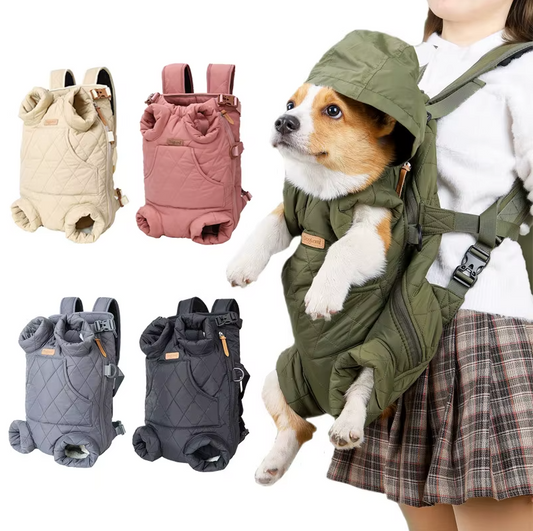 Winter Pet Dog Backpack Thicken Warm Cat Backpack Hands Free Portable Travel Dog Carrier for Small Dogs Windproof Safety Pet Bag