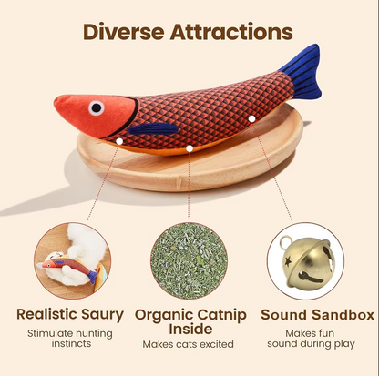 Cat Toy Catnip 3D Simulation Fish Goldfish Kitten Toys Pillowfish Interactive Sounding Cat Chew Bite Plush Toys Cat Supplies