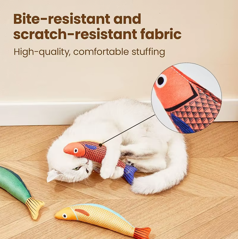 Cat Toy Catnip 3D Simulation Fish Goldfish Kitten Toys Pillowfish Interactive Sounding Cat Chew Bite Plush Toys Cat Supplies