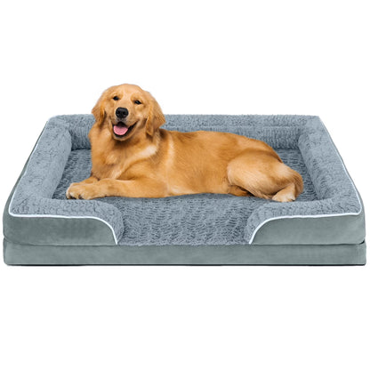 Large Dog Bed for Extra Large Dogs Waterproof Orthopedic Dog Sofa Bed Non Slip Pet Couch with Removable Washable Cover Supportive Foam M to XXL, Gray