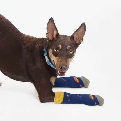 Printed Small Dogs Socks Soft Breathable Cotton Pet Socks Cute and Lovely for Large Dogs and Cats. (Space Long, 4)